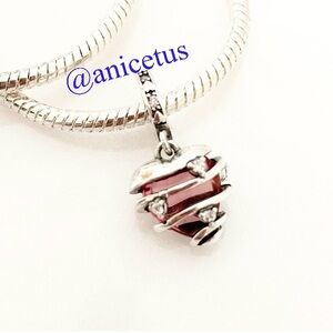 (Sold)NWOT S925 Sterling Silver Reveal Your Love Heart Spiral Dangle Charm